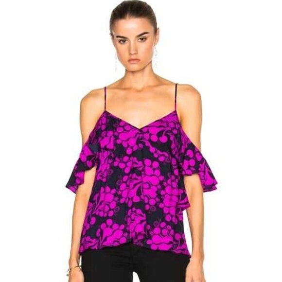 Tanya Taylor Chiara Floral Textured Silk Top NWT - Picture 2 of 9
